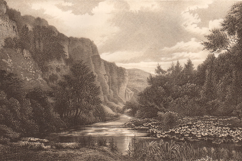ON THE DOVE, DOVEDALE. Derbyshire 1893 old antique vintage print picture